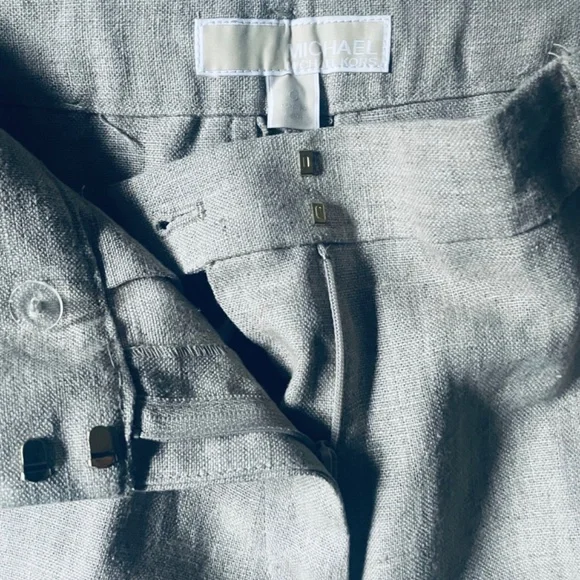 NWT MICHAEL Michael Kors Size 0 Flax Linen Wide-leg Trousers - Picture 10 of 12